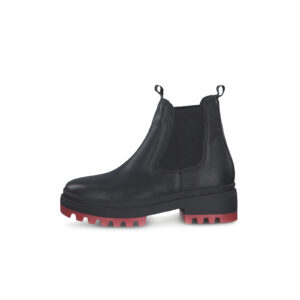 LEATHER BOOTS BLACK/RED TAMARIS