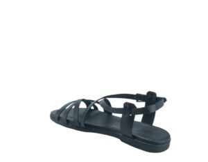 LEATHER FLAT SANDALS OH MY SANDALS BLACK