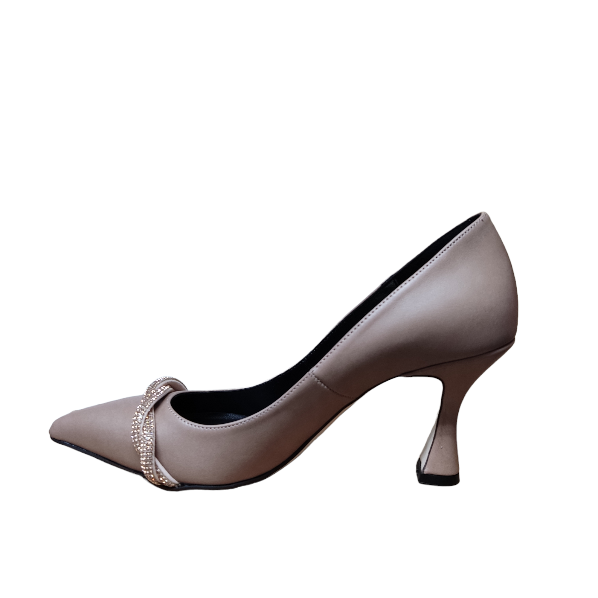 LEATHER PUMPS WITH STRASS 84209/1 ELLEN COLLECTION NUDE