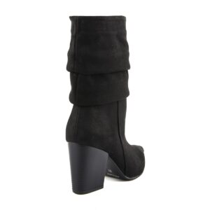 SUEDE POINTY TOE BOOTS W71260/1 ELLEN COLLECTION BLACK
