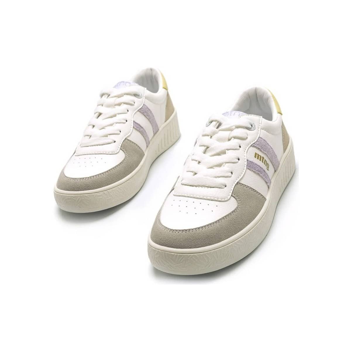 FLAT SNEAKERS 60283/1 WITH GRAY AND LILAC STRIPES MTNG WHITE
