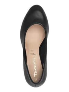 MATTE LEATHER PUMPS WITH CHUNKY HEEL 1-22419-20 020 TAMARIS BLACK