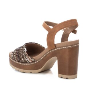 ECO LEATHER SANDALS WITH CHUNKY HEEL 170694 REFRESH CAMEL