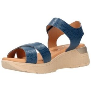 LEATHER LOW HEELED PLATFORMS 5192 OH MY SANDALS BLUE