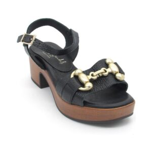 LEATHER MIDDLE HEELED SANDALS 5242/2 OH MY SANDALS BLACK