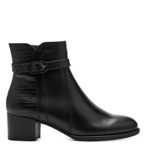 LEATHER ANKLE BOOTS 1-25041-41 001 TAMARIS BLACK