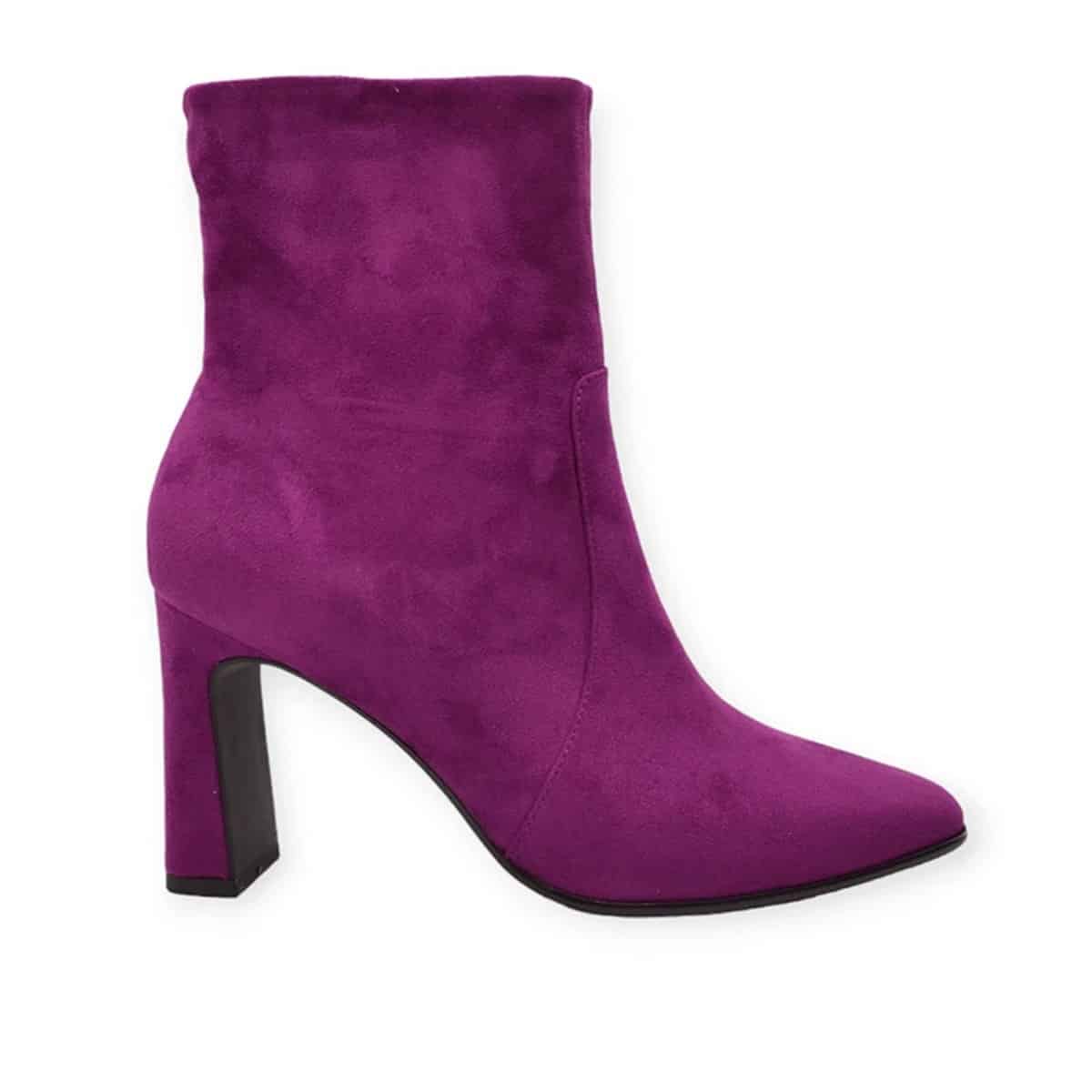 SUEDE HIGH HEELED ANKLE BOOTS 1-25022-41 525 TAMARIS PURPLE