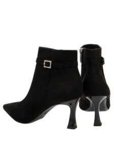 SUEDE POINTY ANKLE BOOTS 1-25329-41 001 TAMARIS BLACK