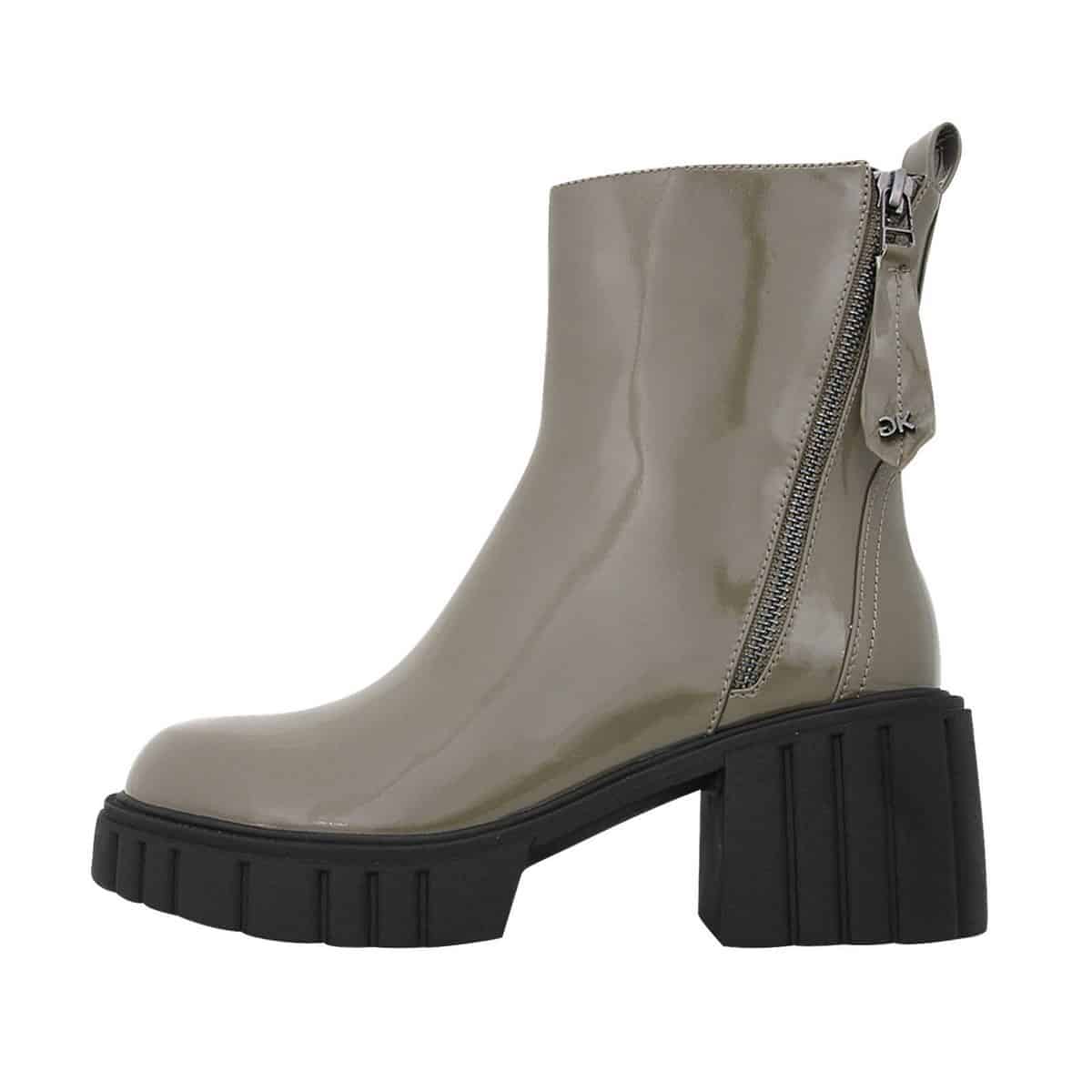 PATENT CHELSEA BOOTS WITH ZIPPER 3838A146/2 GIANNA KAZAKOU OLIVE GREEN