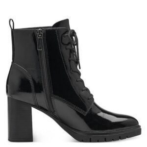 HEELED ARMY BOOTS WITH LACES 1-25110-41 018 TAMARIS BLACK PATENT