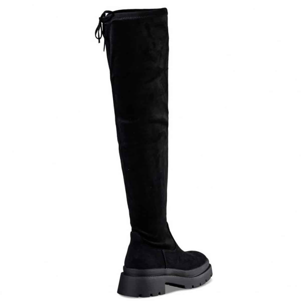 SUEDE OVER THE KNEE BOOTS E23-18102-34 ENVIE SHOES BLACK