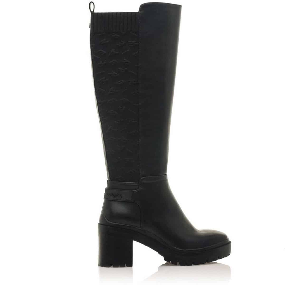 HEELED KNEE BOOTS WITH LOGO DETAILS 63351 MARIAMARE BLACK