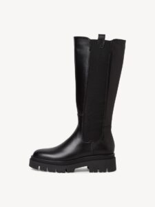 GENUINE LEATHER BOOTS WITH ZIPPER 1-25608-41 001 TAMARIS BLACK
