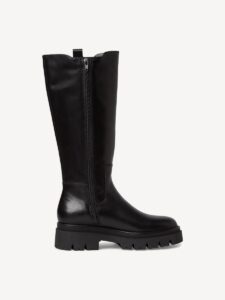 GENUINE LEATHER BOOTS WITH ZIPPER 1-25608-41 001 TAMARIS BLACK