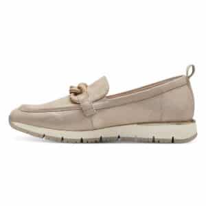 LEATHER ANATOMIC LOAFERS WITH CHAIN 1-24711-42 179 TAMARIS IVORY CHAMPAIGNE