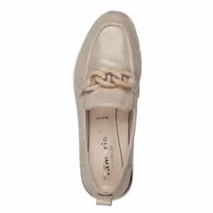 LEATHER ANATOMIC LOAFERS WITH CHAIN 1-24711-42 179 TAMARIS IVORY CHAMPAIGNE
