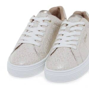 ECO LEATHER SNEAKERS WITH LOGO 5-23603-42 442 S.OLIVER CHAMPAGNE