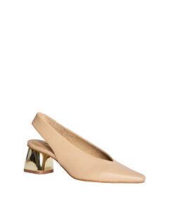 SLINGBACK PUMPS WITH MIDDLE GOLD HEEL M4225/1 CORINA SHOES BEIGE