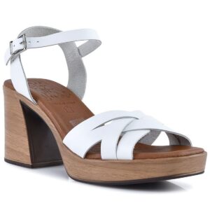 LEATHER HIGH HEELED SANDALS 5398/2 OH MY SANDALS WHITE