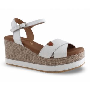 LEATHER PLATFORMS 5448 OH MY SANDALS WHITE