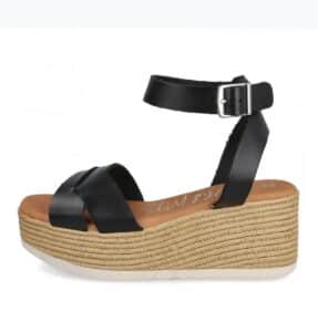 LEATHER PLATFORMS 5445 OH MY SANDALS BLACK