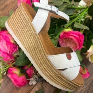 LEATHER PLATFORMS 5448 OH MY SANDALS WHITE