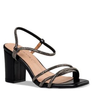 BLOCK HEEL SANDALS E64-19112-34 ENVIE SHOES BLACK