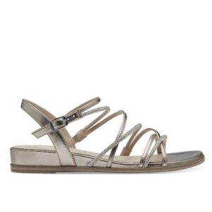 FLAT SANDALS WITH STRAPS AND STRASS 1-28103-42 933 TAMARIS LIGHT GOLD