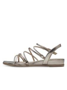 FLAT SANDALS WITH STRAPS AND STRASS 1-28103-42 933 TAMARIS LIGHT GOLD