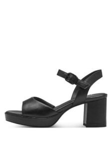 VEGAN CHUNKY HEELED SANDALS 8-28379-42 001 JANA SHOES BLACK