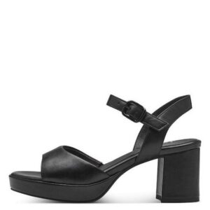 VEGAN CHUNKY HEELED SANDALS 8-28379-42 001 JANA SHOES BLACK