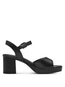 VEGAN CHUNKY HEELED SANDALS 8-28379-42 001 JANA SHOES BLACK