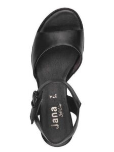 VEGAN CHUNKY HEELED SANDALS 8-28379-42 001 JANA SHOES BLACK