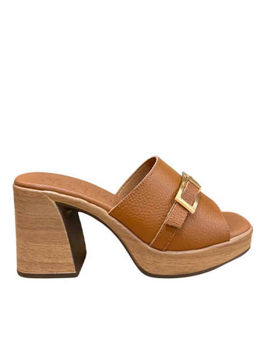 LEATHER HIGH HEELED MULES 5396/1 OH MY SANDALS TABA