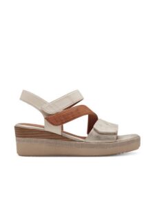 VEGAN LOW PLATFORMS WITH VELCRO STRIPES 8-28364-42 499 JANA SHOES BEIGE/GOLD