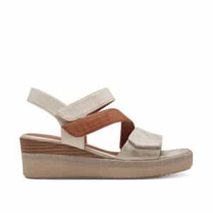 VEGAN LOW PLATFORMS WITH VELCRO STRIPES 8-28364-42 499 JANA SHOES BEIGE/GOLD