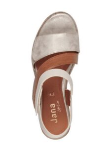 VEGAN LOW PLATFORMS WITH VELCRO STRIPES 8-28364-42 499 JANA SHOES BEIGE/GOLD