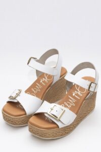 LEATHER PLATFORMS 5459/2 OH MY SANDALS WHITE