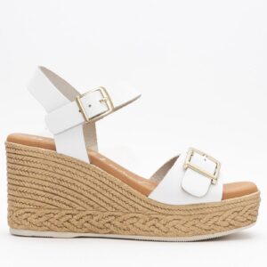 LEATHER PLATFORMS 5459/2 OH MY SANDALS WHITE