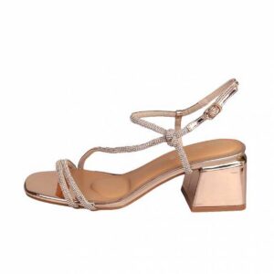 ECO LEATHER STRASS MIDDLE HEELS E37-19118-13 ROSEGOLD