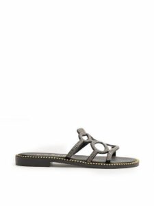 LEATHER HANDMADE FLAT SANDALS 24752/1 BASIC BLACK