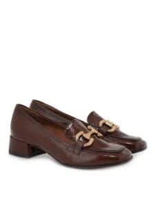 LOW HEELED LOAFERS 1-24316-43 305 TAMARIS PATENT COGNAC