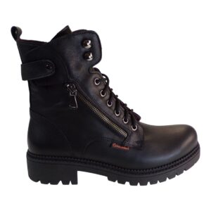 LEATHER ARMY BOOTS WITH ZIPPER 5546-721 COMMANCHERO BLACK