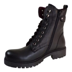 LEATHER ARMY BOOTS WITH ZIPPER 5546-721 COMMANCHERO BLACK