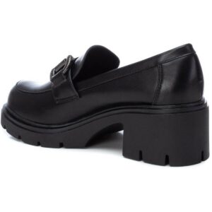 ECO LEATHER CHUNKY HEEL LOAFERS 143105 XTI SHOES BLACK