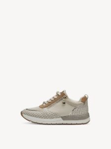 ECO LEATHER SNEAKERS WITH ZIPPER 1-23732-41 430 TAMARIS BEIGE