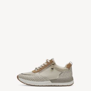 ECO LEATHER SNEAKERS WITH ZIPPER 1-23732-41 430 TAMARIS BEIGE