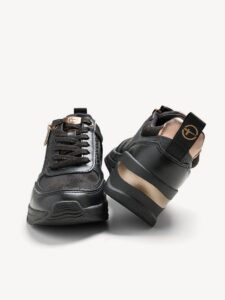 ECO LEATHER SNEAKERS WITH ZIPPER 1-23721-42 096 TAMARIS BLACK