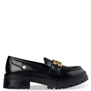 MATTE LOAFERS WITH GOLD CHAIN E30-20242-34 ENVIE BLACK