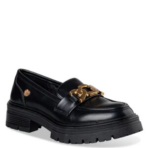 MATTE LOAFERS WITH GOLD CHAIN E30-20242-34 ENVIE BLACK